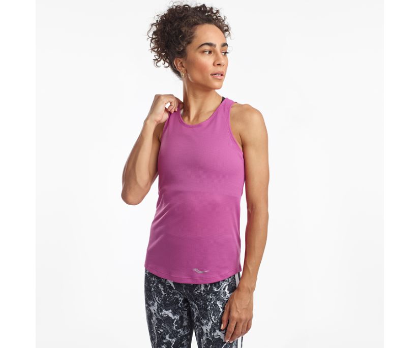 Saucony Stopwatch Singlet Women's Tanks Purple | Canada 325DFMN